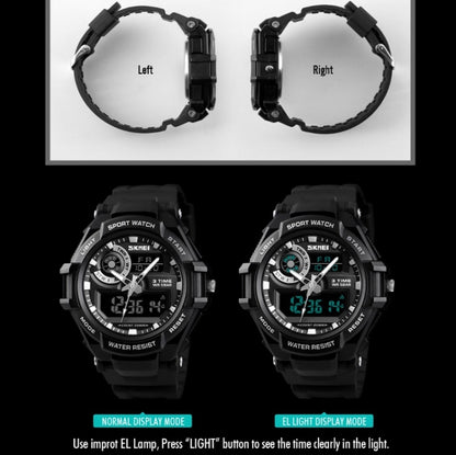 SKMEI 1357 Mens Multifunctional Sports Digital Watch Student Waterproof Watch