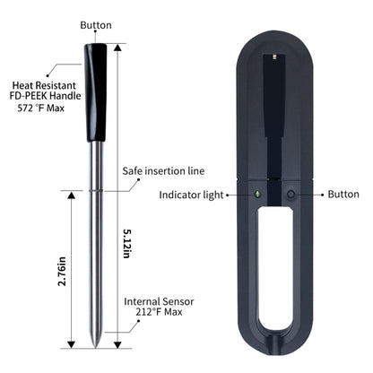 TY530 BBQ Probe Wireless Bluetooth Thermometer Mobile Phone APP Kitchen Food Barbecue Oven Thermometer