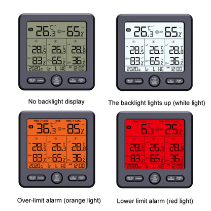 Three Dragged Multi-Function Wireless Thermometer And Hygrometer Indoor And Outdoor High-Precision Thermometer With Color Alarm, Wireless Thermometer