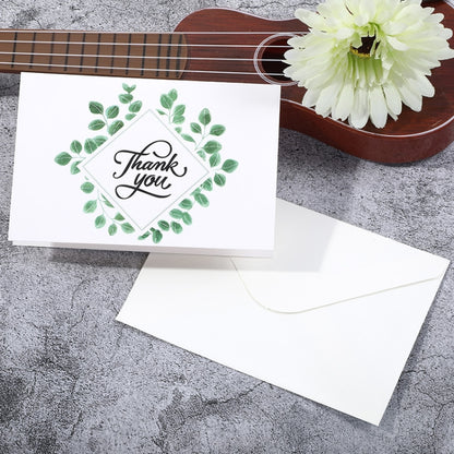 6pcs / Set Thank You Card Creative Half-Fold Greeting Card, Half-Fold Greeting Card