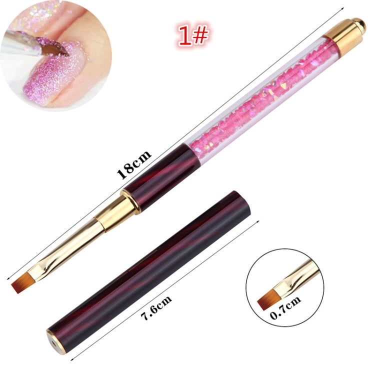 Cat Eye Pen Barrel Painted Pen With Diamond Light Therapy Nail Tool Light Therapy Pen, 1# Red Stripes (Flat Head), 2# Purple Stripes (Gradient), 3# White Stripes (Round Head), 4# Dark Blue Stripes (Oblique Head), 5# Dark Green Stripes (Short Cable)����...