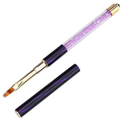 Cat Eye Pen Barrel Painted Pen With Diamond Light Therapy Nail Tool Light Therapy Pen, 1# Red Stripes (Flat Head), 2# Purple Stripes (Gradient), 3# White Stripes (Round Head), 4# Dark Blue Stripes (Oblique Head), 5# Dark Green Stripes (Short Cable)����...