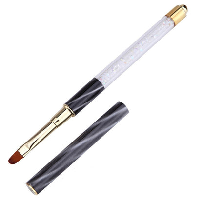 Cat Eye Pen Barrel Painted Pen With Diamond Light Therapy Nail Tool Light Therapy Pen, 1# Red Stripes (Flat Head), 2# Purple Stripes (Gradient), 3# White Stripes (Round Head), 4# Dark Blue Stripes (Oblique Head), 5# Dark Green Stripes (Short Cable)����...