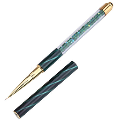 Cat Eye Pen Barrel Painted Pen With Diamond Light Therapy Nail Tool Light Therapy Pen, 1# Red Stripes (Flat Head), 2# Purple Stripes (Gradient), 3# White Stripes (Round Head), 4# Dark Blue Stripes (Oblique Head), 5# Dark Green Stripes (Short Cable)����...
