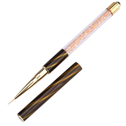 Cat Eye Pen Barrel Painted Pen With Diamond Light Therapy Nail Tool Light Therapy Pen, 1# Red Stripes (Flat Head), 2# Purple Stripes (Gradient), 3# White Stripes (Round Head), 4# Dark Blue Stripes (Oblique Head), 5# Dark Green Stripes (Short Cable)����...