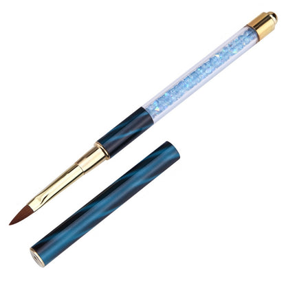 Cat Eye Pen Barrel Painted Pen With Diamond Light Therapy Nail Tool Light Therapy Pen, 1# Red Stripes (Flat Head), 2# Purple Stripes (Gradient), 3# White Stripes (Round Head), 4# Dark Blue Stripes (Oblique Head), 5# Dark Green Stripes (Short Cable)����...
