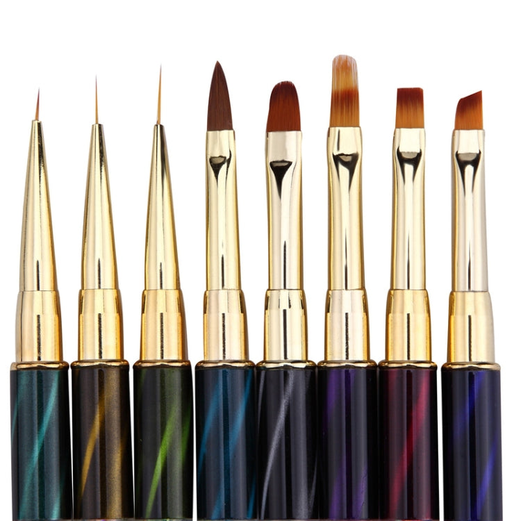 Cat Eye Pen Barrel Painted Pen With Diamond Light Therapy Nail Tool Light Therapy Pen, 1# Red Stripes (Flat Head), 2# Purple Stripes (Gradient), 3# White Stripes (Round Head), 4# Dark Blue Stripes (Oblique Head), 5# Dark Green Stripes (Short Cable)����...