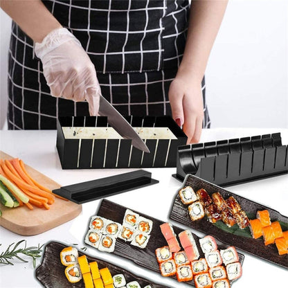 11 in 1 Sushi Mold With Sushi Knife Rice Ball Mold DIY Home Creative Sushi Roll Set, Sushi Roll Set