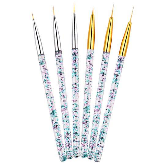 3pcs / Set Nail Art Brush Tool Acrylic Nail Crystal Carving Phototherapy Drawing Pen, Silver Tube, Golden Tube