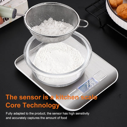 Stainless Steel Small Food Electronic Scale Kitchen Portable Baking Electronic Scale, 5kg/1g (Battery Model White), 5kg/1g (Battery Model Black), 10kg/1g (Battery Model White), 5kg/1g (Rechargeable White), 10kg/1g (Rechargeable White)������������������...
