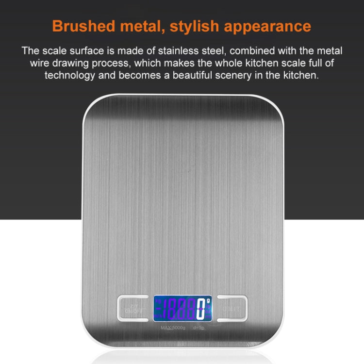 Stainless Steel Small Food Electronic Scale Kitchen Portable Baking Electronic Scale, 5kg/1g (Battery Model White), 5kg/1g (Battery Model Black), 10kg/1g (Battery Model White), 5kg/1g (Rechargeable White), 10kg/1g (Rechargeable White)������������������...