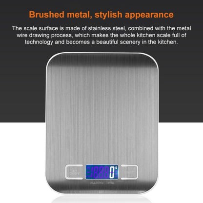 Stainless Steel Small Food Electronic Scale Kitchen Portable Baking Electronic Scale, 5kg/1g (Battery Model White), 5kg/1g (Battery Model Black), 10kg/1g (Battery Model White), 5kg/1g (Rechargeable White), 10kg/1g (Rechargeable White)������������������...
