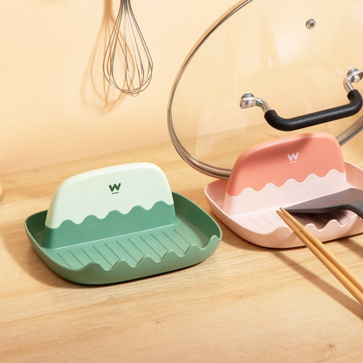 Pot Lid Rack Kitchen Countertop Finishing Storage Bracket Spatula Soup Spoon Chopsticks Rack, 4 PCS Green