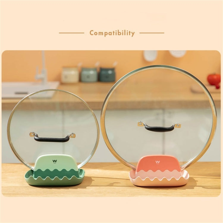Pot Lid Rack Kitchen Countertop Finishing Storage Bracket Spatula Soup Spoon Chopsticks Rack, 4 PCS Green
