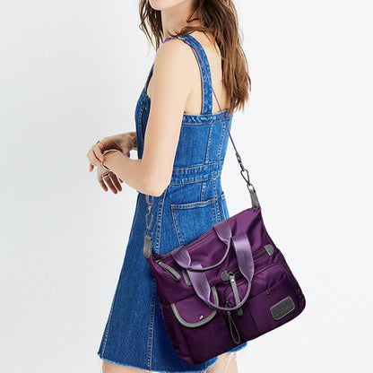 Waterproof Oxford Cloth Handbag Casual Nylon Shoulder Diagonal Bag Female Bag Canvas Bag, Purple, Black, Red, Blue