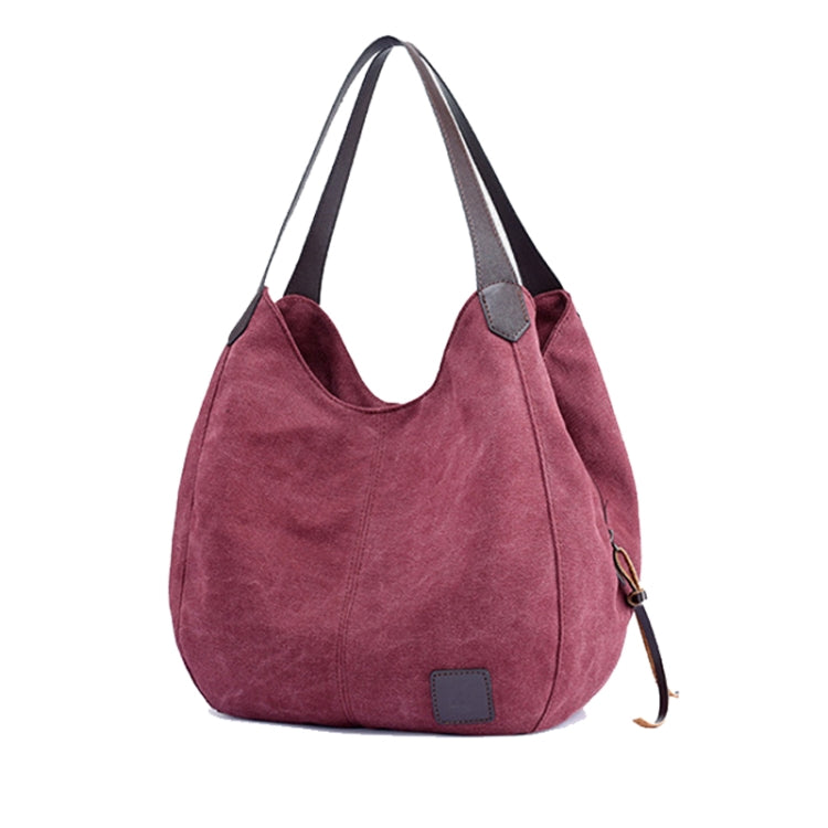 Canvas Bag Simple Wild Lady Retro Art Casual Bag Single Shoulder Bag, Lake Blue, Beige, Purple Coffee, Gray, Coffee, Black