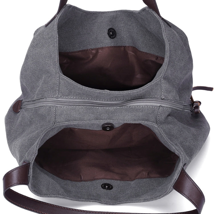 Canvas Bag Simple Wild Lady Retro Art Casual Bag Single Shoulder Bag, Lake Blue, Beige, Purple Coffee, Gray, Coffee, Black