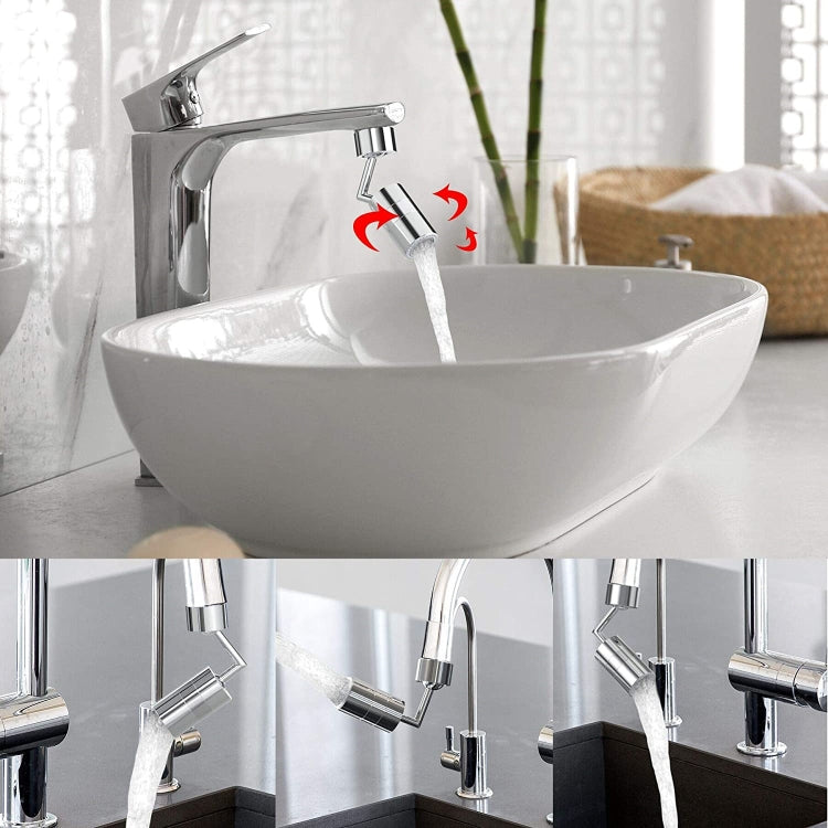 720-Degree Universal Rotating Faucet Anti-Splash Spout Filter Dual-Function Faucet, Two Sections