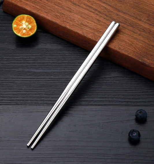 1 Pairs 304 Stainless Steel Chopsticks Non-Slip Tableware Adult Chopsticks, 22.7cm