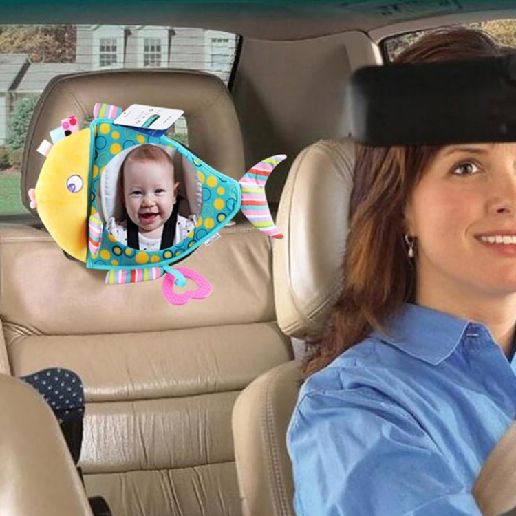 Baby Car Seat Reverse Car Rearview Mirror Pendant Plush Toy, 35 x 23.5 cm Fish Mirror, 35 x 23.5 cm Brown Bear Mirror, 35 x 23.5 cm Penguin Mirror