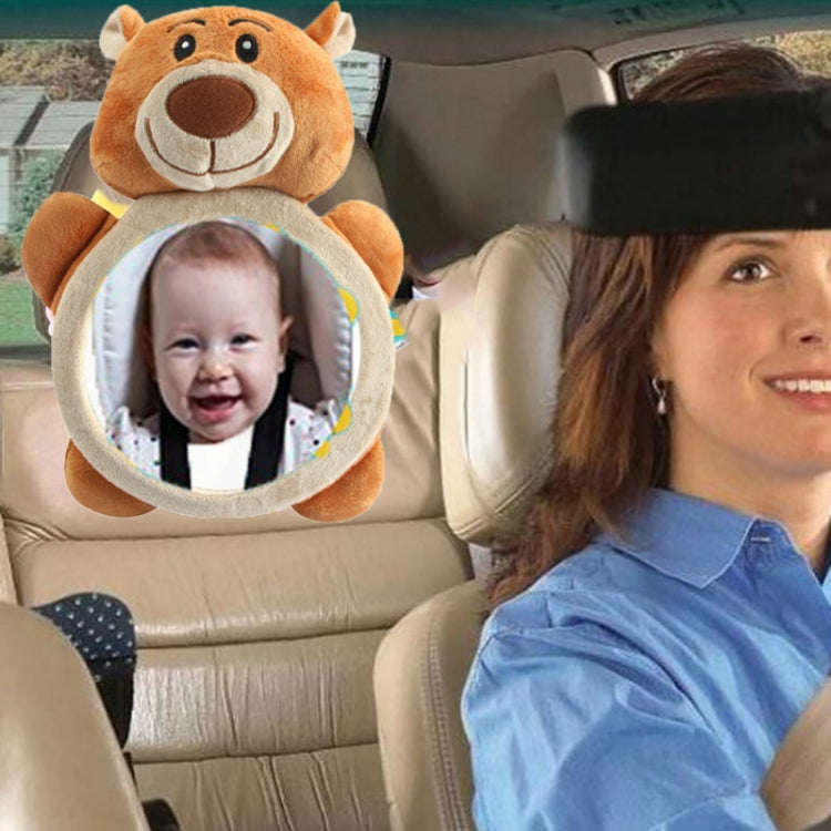 Baby Car Seat Reverse Car Rearview Mirror Pendant Plush Toy, 35 x 23.5 cm Fish Mirror, 35 x 23.5 cm Brown Bear Mirror, 35 x 23.5 cm Penguin Mirror
