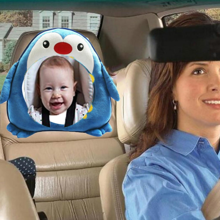Baby Car Seat Reverse Car Rearview Mirror Pendant Plush Toy, 35 x 23.5 cm Fish Mirror, 35 x 23.5 cm Brown Bear Mirror, 35 x 23.5 cm Penguin Mirror