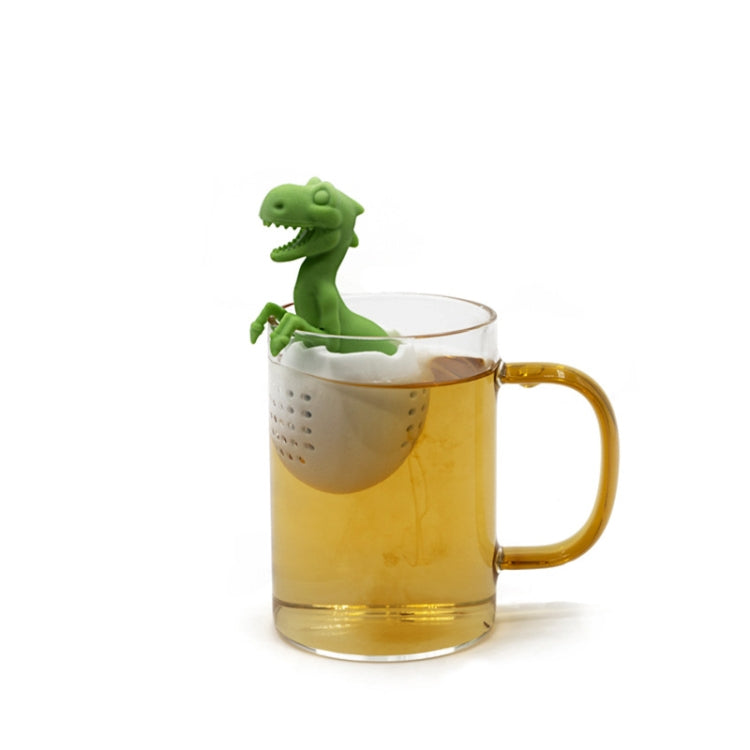 Dinosaur Baby Silicone Tea Strainer, Lucky Green, Candlelight Yellow