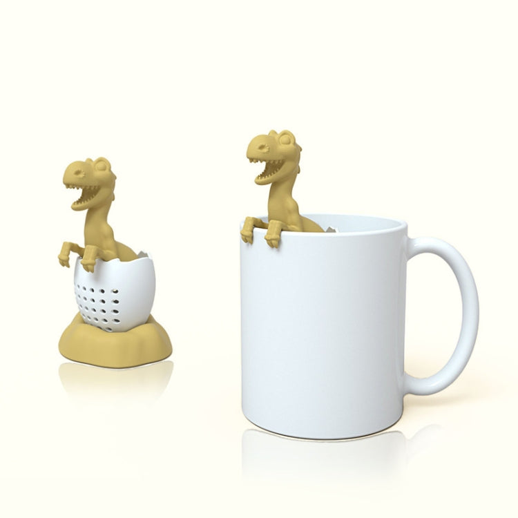 Dinosaur Baby Silicone Tea Strainer, Lucky Green, Candlelight Yellow