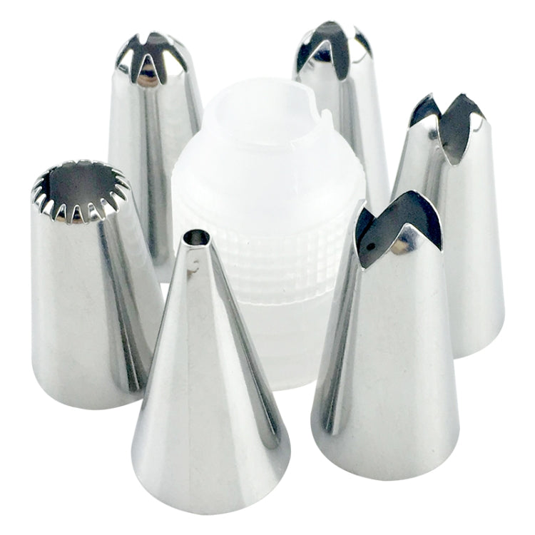 8 PCS/Set 6 Stainless Steel Nozzle Set DIY Cake Decorating Tools Silicone with EVA Cream Pastry Bag, 8 PCS/Set Cake Decorating Tools
