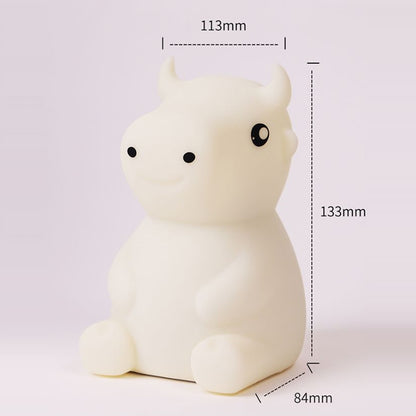 JX-YD-08 Silicone Calf Cow Night Light LED Colorful Dimming Pat Sleeping Bedside Lamp, JX-YD-08 Calf Cow