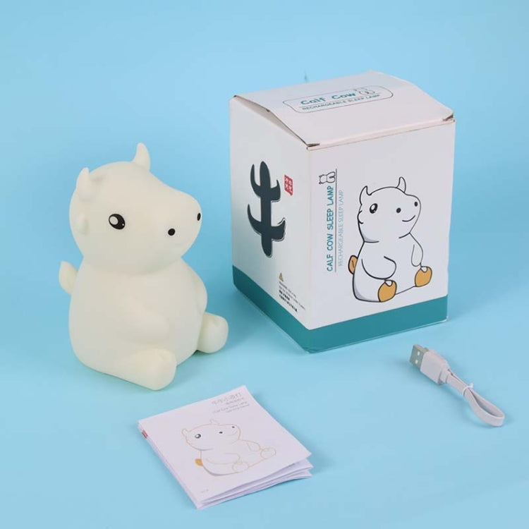 JX-YD-08 Silicone Calf Cow Night Light LED Colorful Dimming Pat Sleeping Bedside Lamp, JX-YD-08 Calf Cow