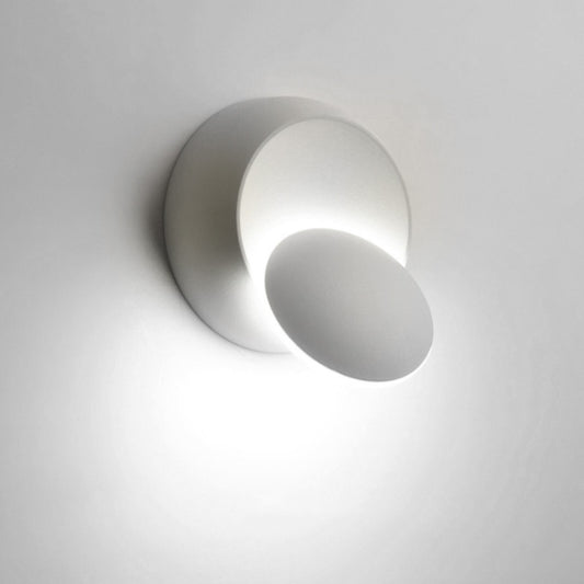LED Wall Lamp 360 Degree Rotation Adjustable Bedside Light White Black Creative Wall Lamp Black Modern Aisle Round Lamp, white, warm white