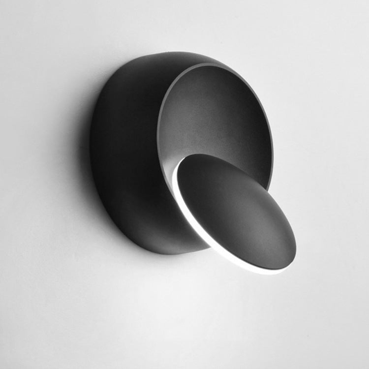 LED Wall Lamp 360 Degree Rotation Adjustable Bedside Light White Black Creative Wall Lamp Black Modern Aisle Round Lamp, white, warm white