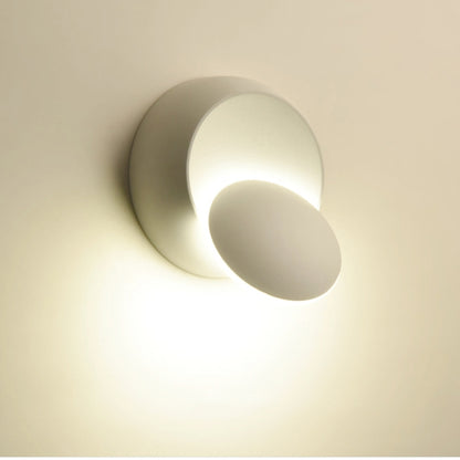 LED Wall Lamp 360 Degree Rotation Adjustable Bedside Light White Black Creative Wall Lamp Black Modern Aisle Round Lamp, white, warm white