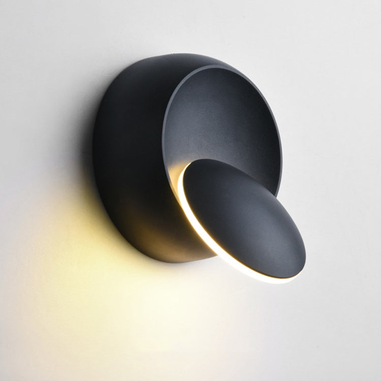 LED Wall Lamp 360 Degree Rotation Adjustable Bedside Light White Black Creative Wall Lamp Black Modern Aisle Round Lamp, white, warm white