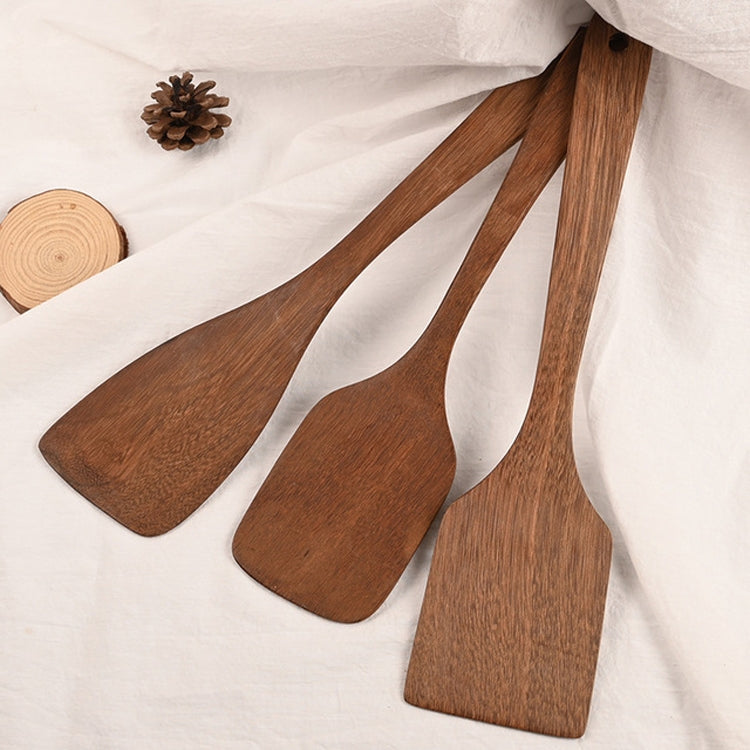 Long Handle Unpainted Chicken Wings Wooden Spatula Kitchen Utensils, Large Spatula, Large vegetable Spatula, Oblique Spade, Square Curved Spade, 3 Square Curved Spade