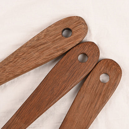 Long Handle Unpainted Chicken Wings Wooden Spatula Kitchen Utensils, Large Spatula, Large vegetable Spatula, Oblique Spade, Square Curved Spade, 3 Square Curved Spade