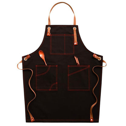 Household Denim Apron Barista Floral Tea Shop Barber Work Clothes, Adult Version, for Children 47cm, for Children 57cm