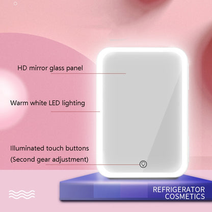 PD-8 8L Mirror Cosmetics Storage Small Refrigerator Fruit Drink Refrigerator, 8L White (UK Plug), 8L White (EU Plug), 8L White (AU Plug)