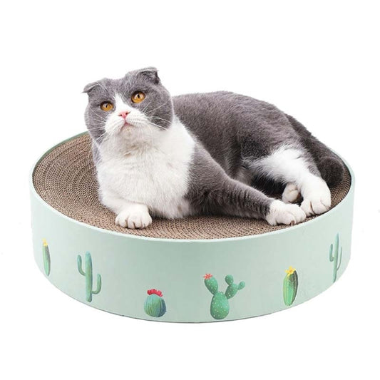 Round Corrugated Cat Scratcher Claw Sharpener Toy Bed, Green 41x41x10cm, Pink 41x41x10cm, Green 36x36x8cm, Pink 36x36x8cm, Green 32x32x6cm, Pink 32x32x6cm, Paw Print 32x32x6cm, Paw Print 36x36x8cm, Paw Print 41x41x10cm, Blue Letters 41x41x10cm���������...