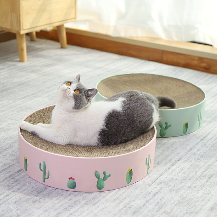Round Corrugated Cat Scratcher Claw Sharpener Toy Bed, Green 41x41x10cm, Pink 41x41x10cm, Green 36x36x8cm, Pink 36x36x8cm, Green 32x32x6cm, Pink 32x32x6cm, Paw Print 32x32x6cm, Paw Print 36x36x8cm, Paw Print 41x41x10cm, Blue Letters 41x41x10cm���������...