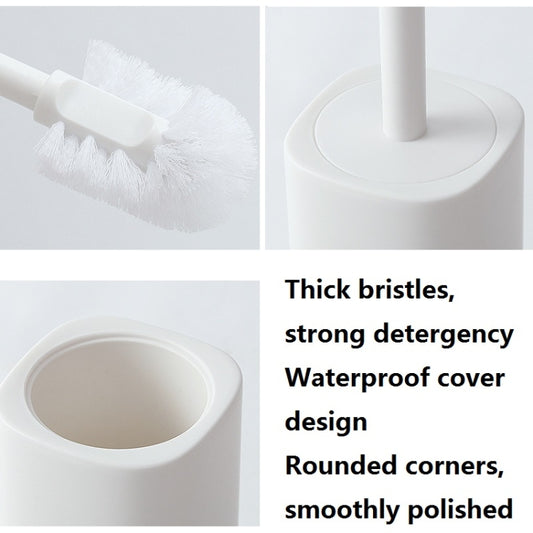 Toilet Brush With Base Household Toilet Long-Handled Soft-Bristled Toilet Cleaning Brush Set, White, Pink, Grey