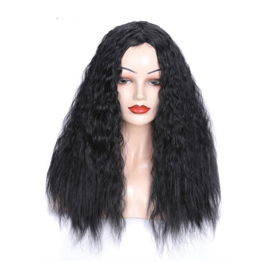 Matte Realistic Corn Perm Long Curly Hair Woolen Volume Wig Headgear, Black, Black Gradient Deep Purple, Black Gradient Dark Milky Gray, Black Gradient Milky Gray, Black Gradient Light Milky Gray, Black Gradient Sapphire Blue, Light Brown��������������...
