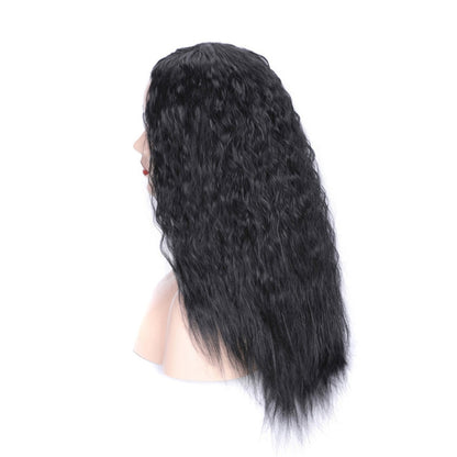 Matte Realistic Corn Perm Long Curly Hair Woolen Volume Wig Headgear, Black, Black Gradient Deep Purple, Black Gradient Dark Milky Gray, Black Gradient Milky Gray, Black Gradient Light Milky Gray, Black Gradient Sapphire Blue, Light Brown��������������...
