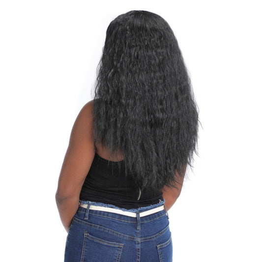 Matte Realistic Corn Perm Long Curly Hair Woolen Volume Wig Headgear, Black, Black Gradient Deep Purple, Black Gradient Dark Milky Gray, Black Gradient Milky Gray, Black Gradient Light Milky Gray, Black Gradient Sapphire Blue, Light Brown��������������...