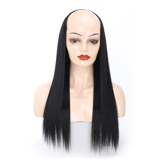Wig Half Headgear Long Straight Hair U-Shaped Wig Headgear, 1.US-1B# Black, 2.US-1BT0906 #, 3. Black Gradient Sapphire Blue, 4.US-2# Natural Black, 5.US-4# Brown Black, 6.US-4H27#, 7.US-4M30# Linen, 8.US-4M33# Chestnut Color, 9.US-8#, 10.US-8H613#�����...