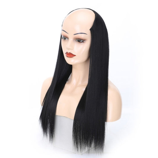 Wig Half Headgear Long Straight Hair U-Shaped Wig Headgear, 1.US-1B# Black, 2.US-1BT0906 #, 3. Black Gradient Sapphire Blue, 4.US-2# Natural Black, 5.US-4# Brown Black, 6.US-4H27#, 7.US-4M30# Linen, 8.US-4M33# Chestnut Color, 9.US-8#, 10.US-8H613#�����...