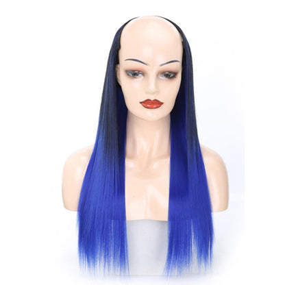 Wig Half Headgear Long Straight Hair U-Shaped Wig Headgear, 1.US-1B# Black, 2.US-1BT0906 #, 3. Black Gradient Sapphire Blue, 4.US-2# Natural Black, 5.US-4# Brown Black, 6.US-4H27#, 7.US-4M30# Linen, 8.US-4M33# Chestnut Color, 9.US-8#, 10.US-8H613#�����...