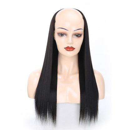 Wig Half Headgear Long Straight Hair U-Shaped Wig Headgear, 1.US-1B# Black, 2.US-1BT0906 #, 3. Black Gradient Sapphire Blue, 4.US-2# Natural Black, 5.US-4# Brown Black, 6.US-4H27#, 7.US-4M30# Linen, 8.US-4M33# Chestnut Color, 9.US-8#, 10.US-8H613#�����...