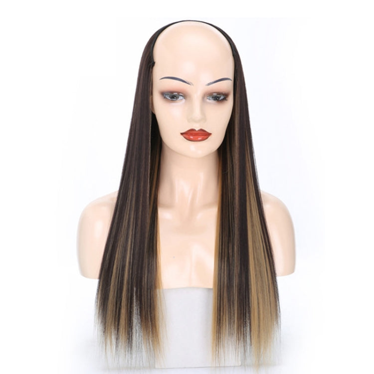 Wig Half Headgear Long Straight Hair U-Shaped Wig Headgear, 1.US-1B# Black, 2.US-1BT0906 #, 3. Black Gradient Sapphire Blue, 4.US-2# Natural Black, 5.US-4# Brown Black, 6.US-4H27#, 7.US-4M30# Linen, 8.US-4M33# Chestnut Color, 9.US-8#, 10.US-8H613#�����...